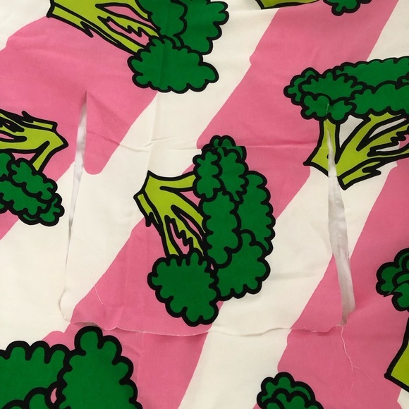 IKEA Anniken Ida Pettersson 2014 Broccoli Pink Green White Fabric 4.3 Yards - Picture 7 of 11